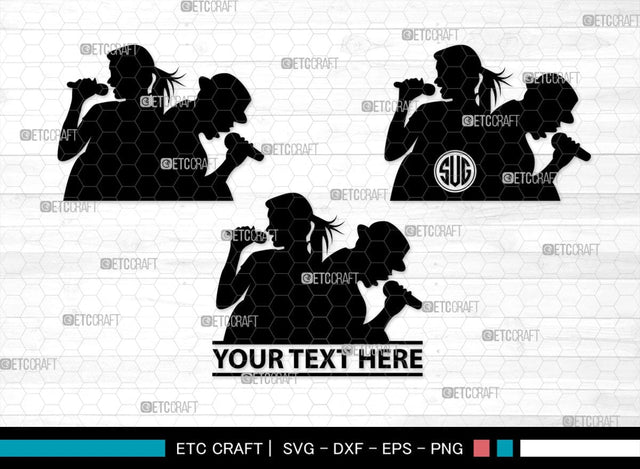 Couple Singing Monogram, Couple Singing Silhouette, Couple Singing SVG, Singing Svg, Couple Svg, SB00347 SVG ETC Craft 