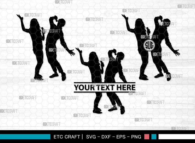 Couple Singing Monogram, Couple Singing Silhouette, Couple Singing SVG, Singing Svg, Couple Svg, SB00347 SVG ETC Craft 