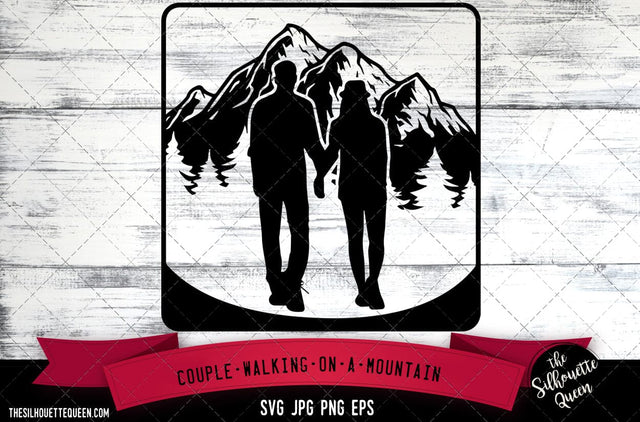 Couple walking mountain SVG -Vector Art Commercial & Personal Use- Cricut,Silhouette,Cameo,Vinyl Cut SVG Loveleen Kaur 