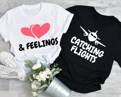 Couples Catching Flights & Feelings svg | Couples Travel Shirts | Couples Matching Vacation Tee | Honeymoon | Anniversary svg , dxf, png SVG Fauz 