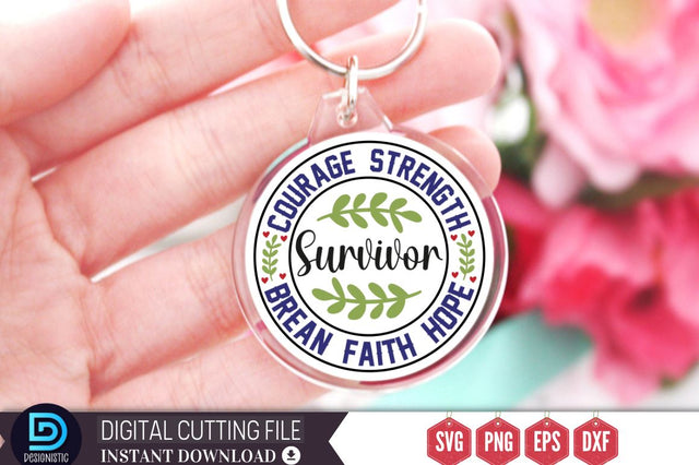 Courage strength survivor Brean faith hope SVG SVG DESIGNISTIC 