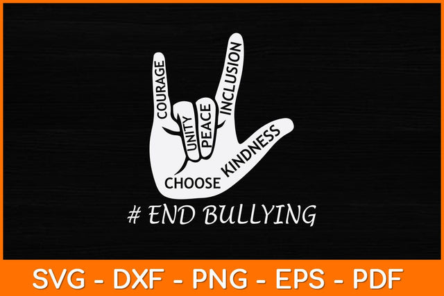 Courage Unity Peace Inclusion End Bullying Svg Design SVG artprintfile 