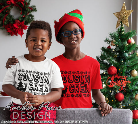 Cousin Crew SVG PNG DXF | Cousin's Christmas Shirts SVG | Grandkids Christmas SVGs SVG Amber Price Design 