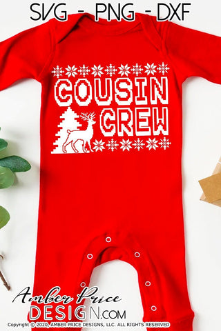 Cousin Crew SVG PNG DXF | Cousin's Christmas Shirts SVG | Grandkids Christmas SVGs SVG Amber Price Design 