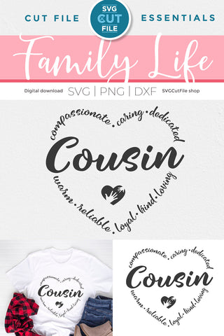 Cousin svg heart for Cricut SVG SVG Cut File 