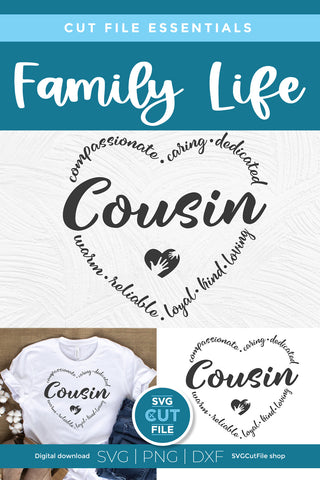 Cousin svg heart for Cricut SVG SVG Cut File 