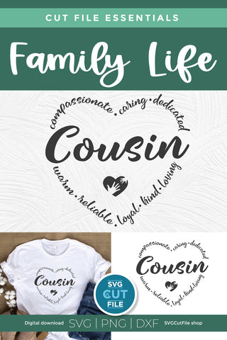 Cousin svg heart for Cricut SVG SVG Cut File 