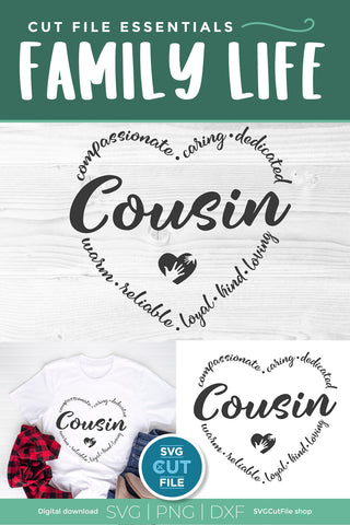 Cousin svg heart for Cricut SVG SVG Cut File 