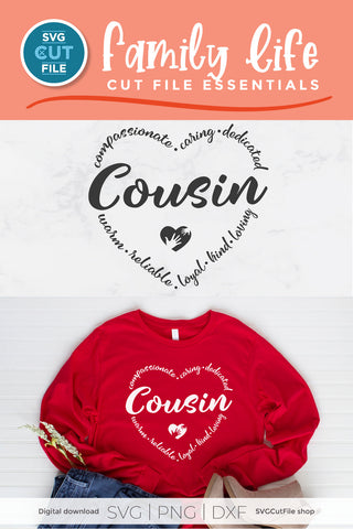 Cousin svg heart for Cricut SVG SVG Cut File 