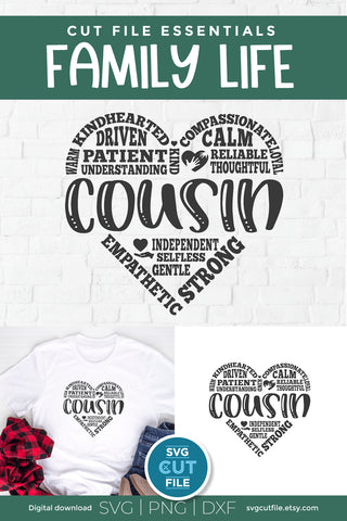 Cousin svg subway art heart SVG SVG Cut File 