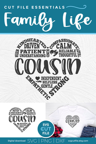 Cousin svg subway art heart SVG SVG Cut File 