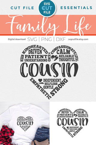 Cousin svg subway art heart SVG SVG Cut File 
