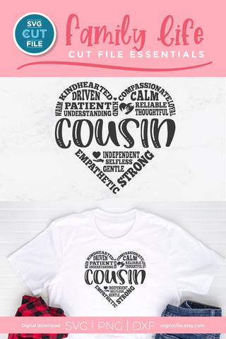 Cousin svg subway art heart SVG SVG Cut File 