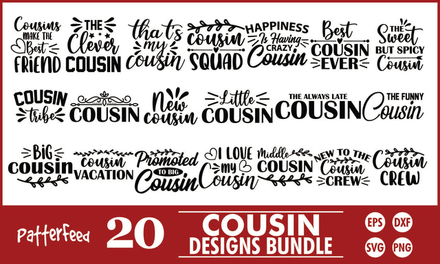 Cousins SVG Designs Bundle SVG PatternFeed8 