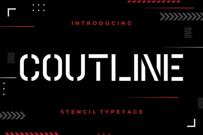 Coutline Stencil Typeface Font Creatype Studio 