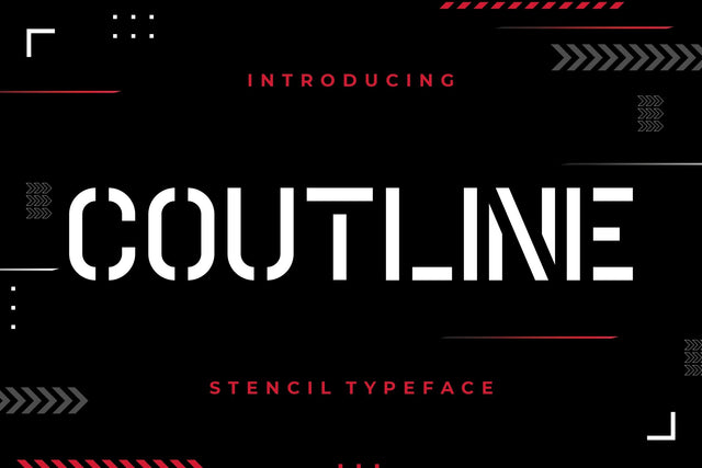 Coutline Stencil Typeface Font Creatype Studio 