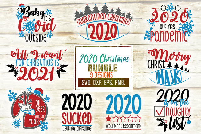 Covid Christmas Svg Bundle. 2020 Quarantined Christmas Svg. Pandemic Svg. Virus Svg. Covid 19 Cricut, Silhouette, Dxf, Eps, Png, Pdf, Jpg SVG Mint And Beer Creations 