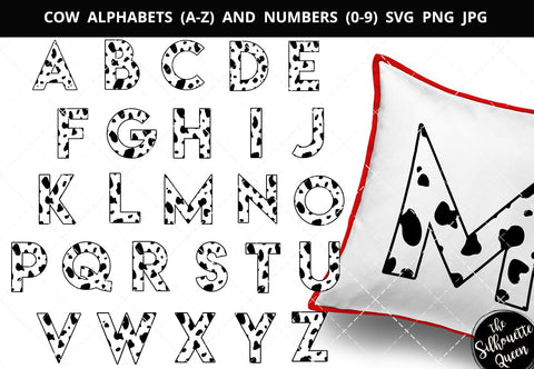 Cow alphabet a-z svg, cow number 1-9 svg, alphabet clipart, letters svg font, cut files for cricut, cut files for cricut SVG Loveleen Kaur 