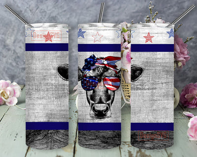 Cow American Flag Tumbler, 20oz Skinny Tumbler Sublimation Designs Tumbler for Straight and Tapered PNG File Digital Download, Sublimation Design Tumbler Sublimation DesignSVG 