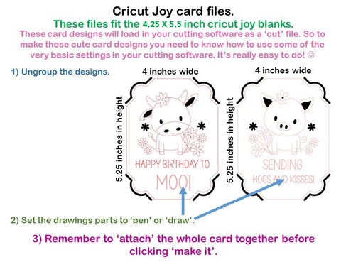 Cow and Pig card designs! SVG Digital Gems 