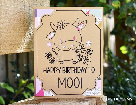 Cow and Pig card designs! SVG Digital Gems 