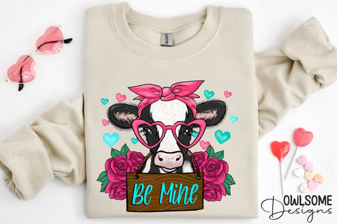 Cow Be Mine Valentine PNG Sublimation Sublimation Owlsome.Designs 