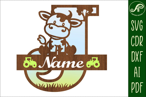 Cow capital monogram letter J SVG cut file SVG APInspireddesigns 
