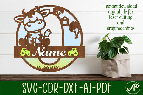 Cow capital monogram letter O SVG cut file SVG APInspireddesigns 