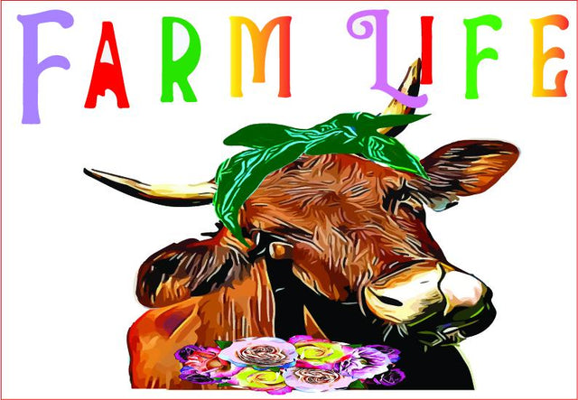 Cow, Cow Floral, Farm Life,sublimation, heifer Sublimation sublimationhappy 