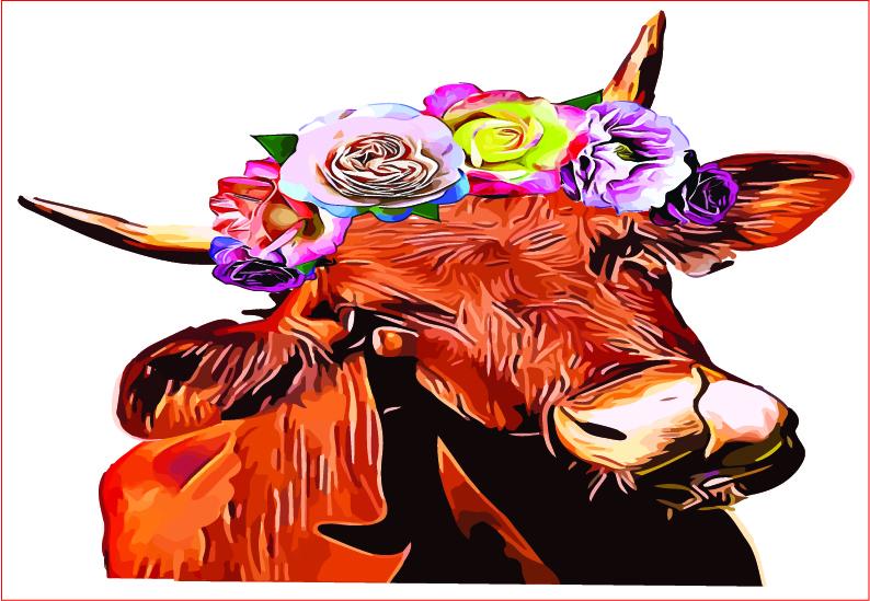 Cow, Cow Floral, Farm Life,sublimation, heifer SVG sublimationhappy 