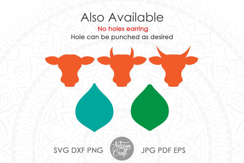 Cow earrings SVG, cow head earring SVG Artisan Craft SVG 