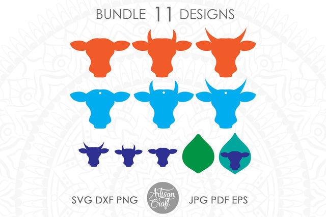 Cow earrings SVG, cow head earring SVG Artisan Craft SVG 