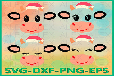 Cow Face Christmas Svg SVG AlexSVGStudio 