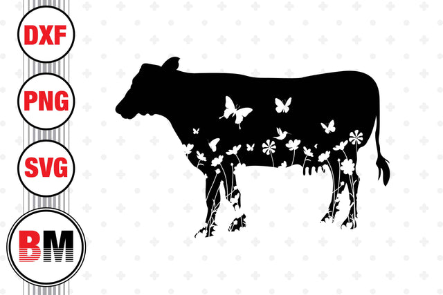Cow Floral SVG, PNG, DXF Files SVG BMDesign 