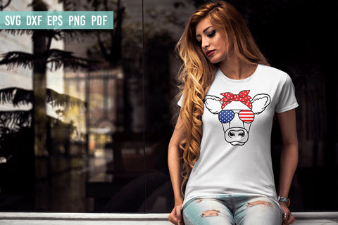 Cow Head SVG | Cow with glasses bandana | 4th of July SVG SVG Irina Ostapenko 