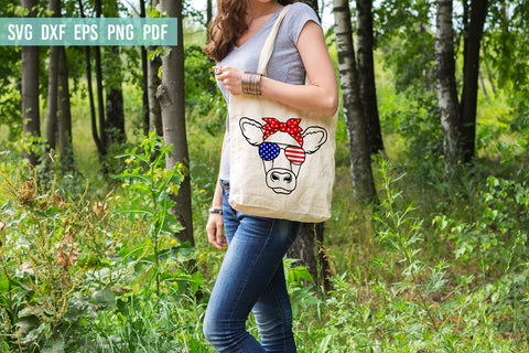 Cow Head SVG | Cow with glasses bandana | 4th of July SVG SVG Irina Ostapenko 
