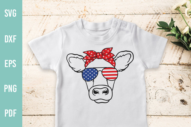 Cow Head SVG | Cow with glasses bandana | 4th of July SVG SVG Irina Ostapenko 