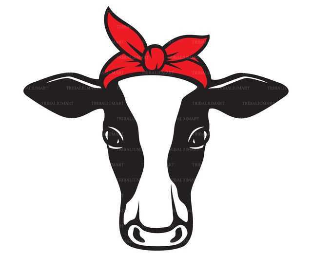 Cow head with bandana SVG TribaliumArtSF 