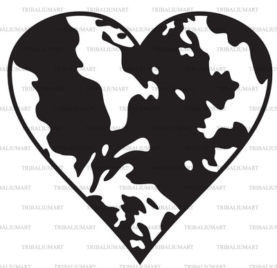 Cow heart (animal skin pattern background) SVG TribaliumArtSF 
