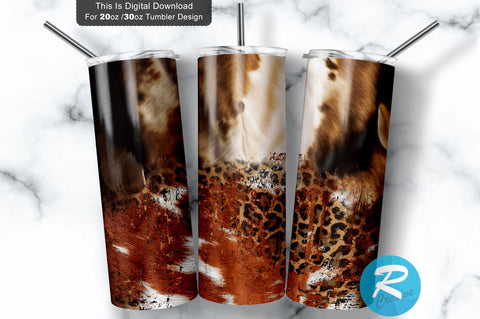 Cow Hide 20 oz / 30 oz Tumbler PNG Sublimation Regulrcrative 