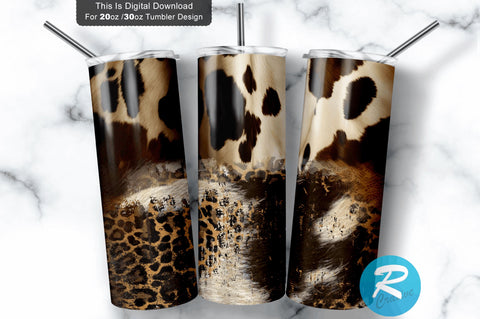 Cow Hide Cow Print 20 oz / 30 oz Tumbler PNG Sublimation Regulrcrative 