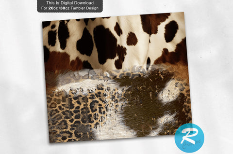 Cow Hide Cow Print 20 oz / 30 oz Tumbler PNG Sublimation Regulrcrative 