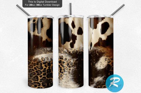 Cow Hide Cow Print 20 oz / 30 oz Tumbler PNG Sublimation Regulrcrative 