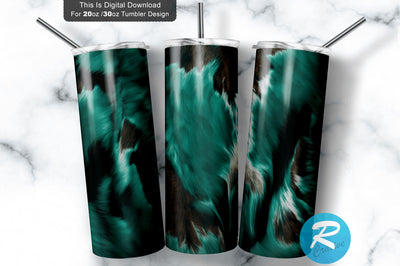 Cow Hide Teal Western 20 oz / 30 oz Tumbler PNG Sublimation Regulrcrative 
