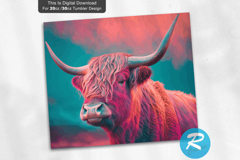 Cow Highland Cattle 20 oz / 30 oz Skinny Tumbler Sublimation Regulrcrative 