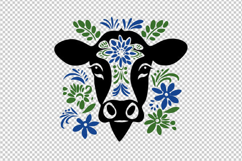 Cow in folk art style 3, SVG file SVG Boertiek 
