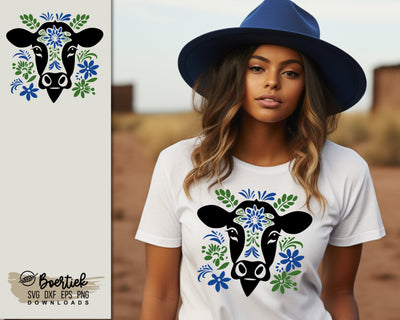 Cow in folk art style 3, SVG file SVG Boertiek 