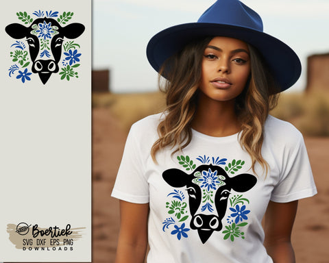 Cow in folk art style 3, SVG file SVG Boertiek 