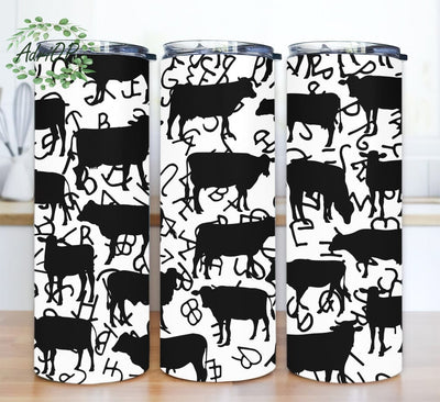 Cow Junkie 20oz Skinny Tumbler Png, Cattle Brand Cow Print Tumbler, Cow Lover Tumbler, Western Cow Print Png, Tumbler Wrap Digital Download Sublimation AdriOP 