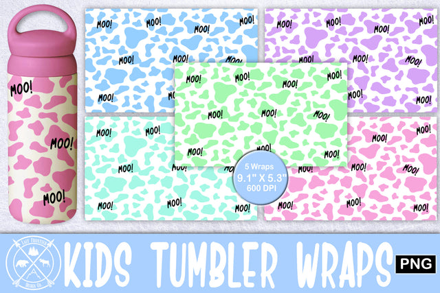 Cow Kids Tumbler Wrap Bundle Sublimation Last Frontier Design Co. 